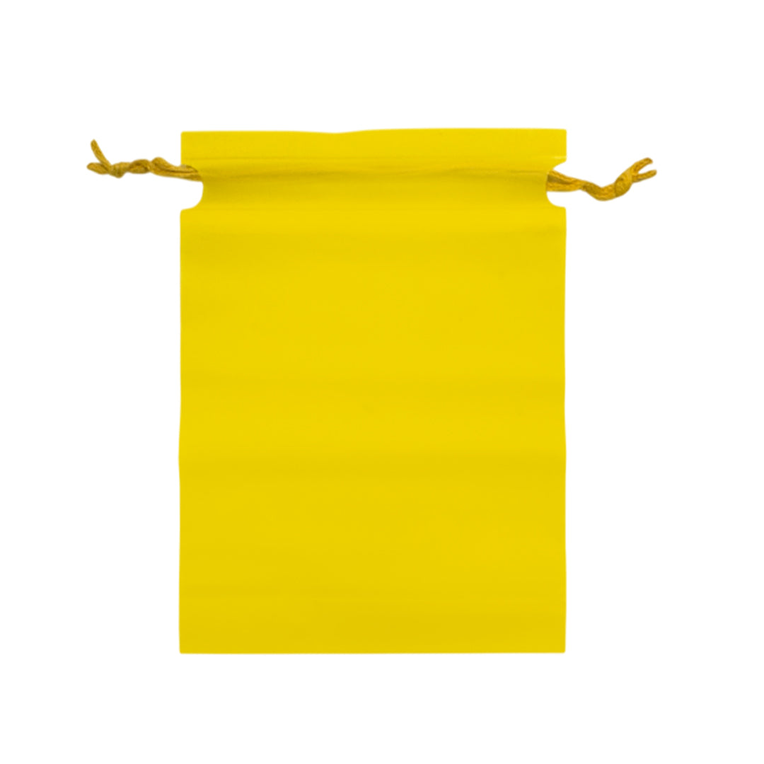Pack of 100 Yellow Coloured 21x29cm PEVA Frosted Drawstring Bags
