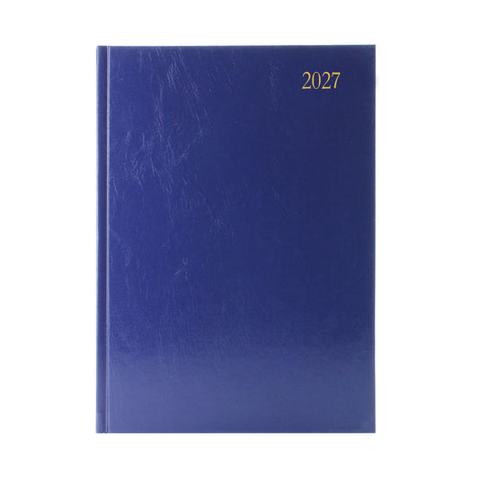 2027 A4 2 Days Per Page Blue Desk Diary KFA42BU27