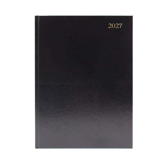 2027 A5 2 Days Per Page Black Desk Diary KFA52BK27