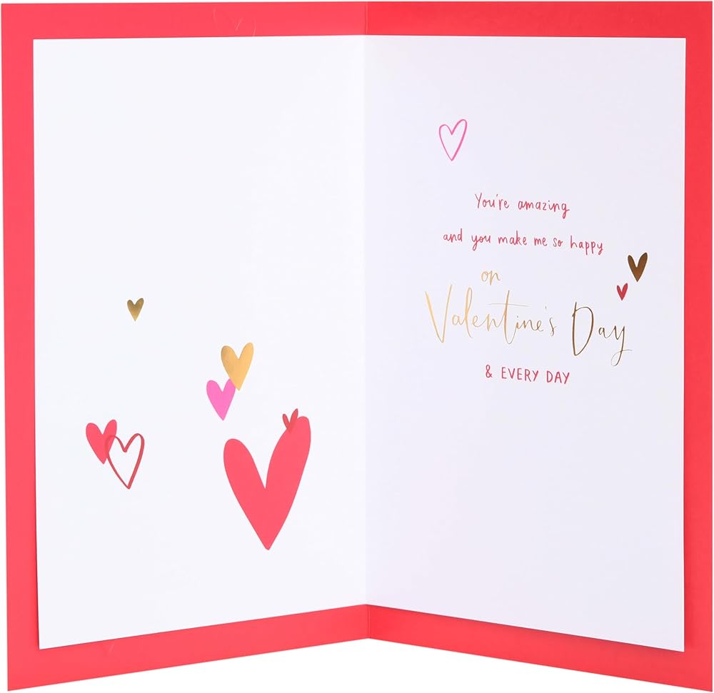 Lettering with Hearts Design Girlfriend Valentine's Day Card