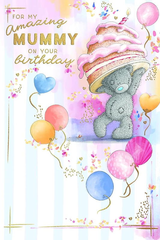 Bear Balancing Cake Amazing Mummy Birthday Card