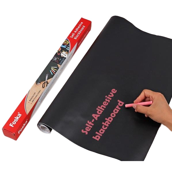 Self-Adhesive Blackboard on Roll with 5 Coloured Chalk 54x200cm