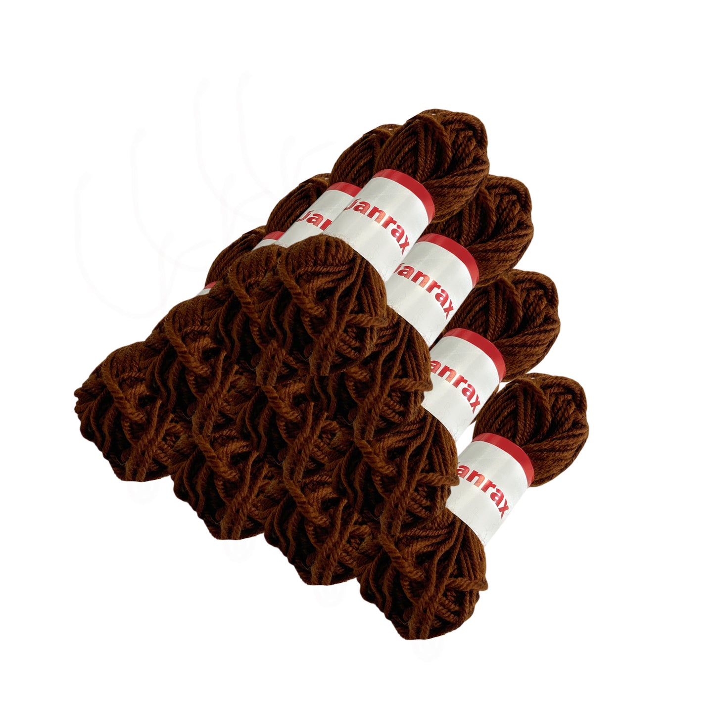 Pack of 5 Brown Acrylic Yarn Rolls – 10g each, 4 Strand 8 Ply Knitting Wool