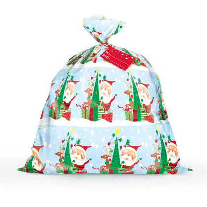 Colorful Santa Jumbo Christmas Gift Bag