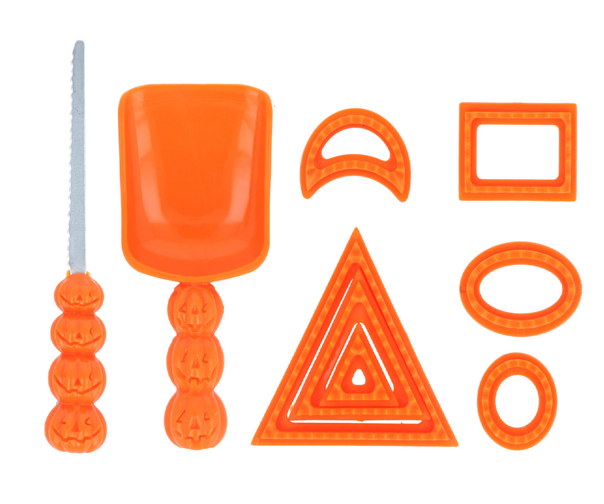 Halloween 9 Piece Pumpkin Carving Tool Set - Stencils Cutter Scooper