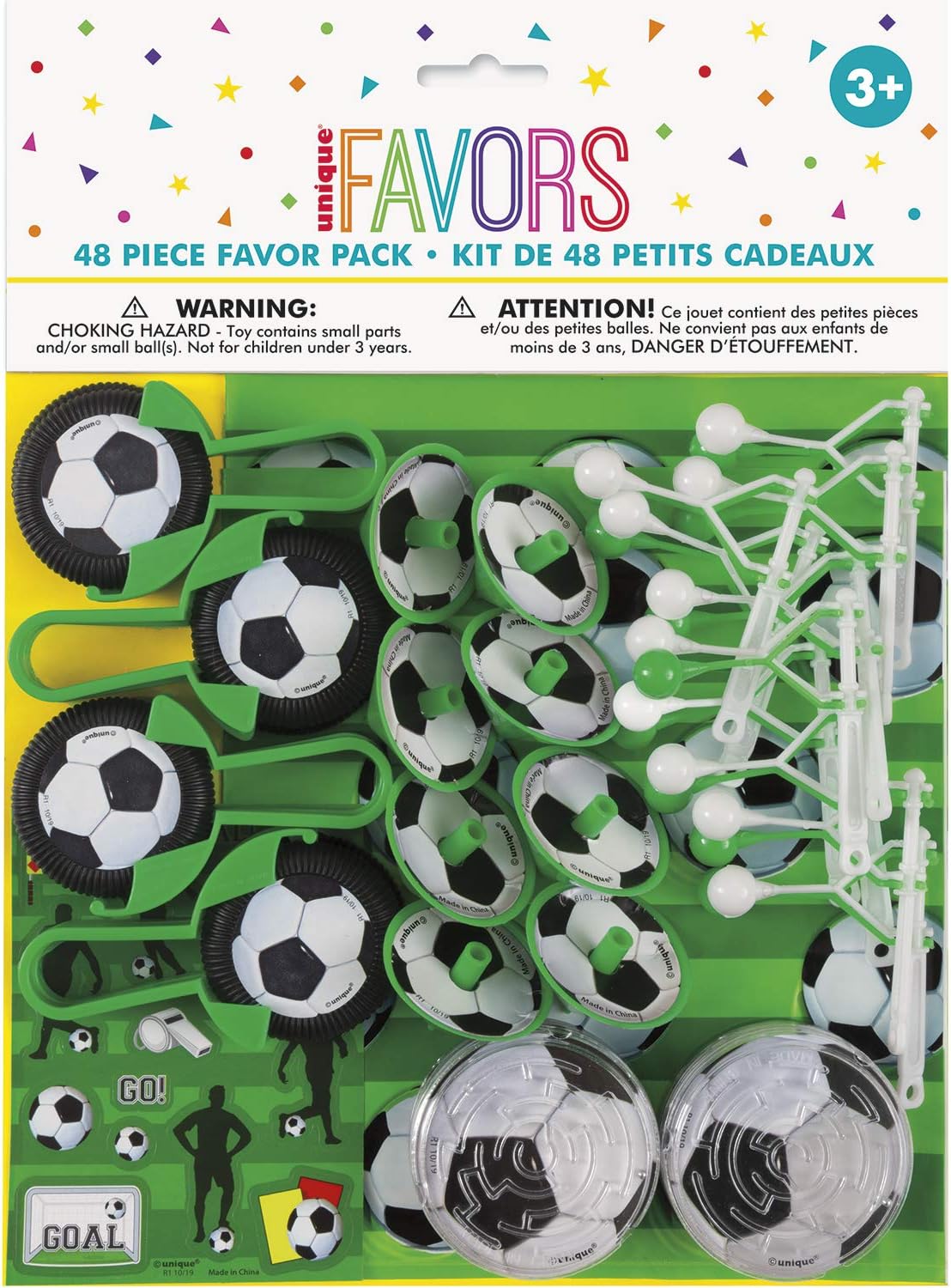 Pack of 48 3D Assorted Football Soccer Favor Pieces– Choice Wholesale