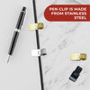 Pack of 10 Gold Metal Pen Holder Clips for Notebooks and Clipboards