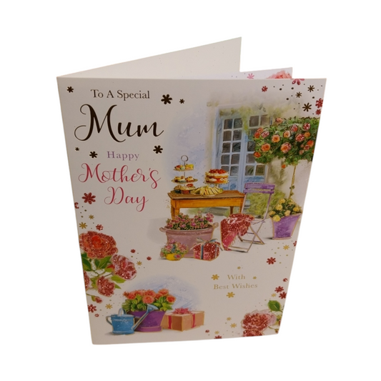 To A Special Mum Garden Scene Design Mother's Day Card