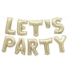 Gold "Let's Party" 14" Foil Letter Balloon Banner Kit