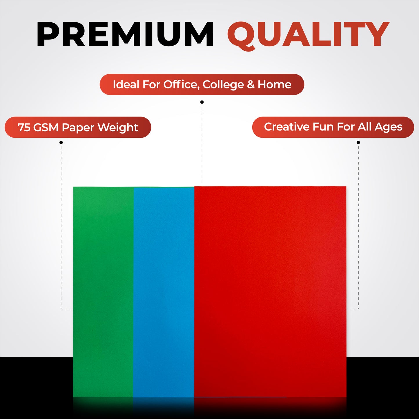 Pack of 100 A4 Assorted Pastel Coloured Paper 75gsm Sheets