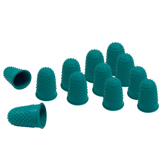 Pack of 12 Green No.0 Rubber Thimblettes - Small Thimble Finger Cones
