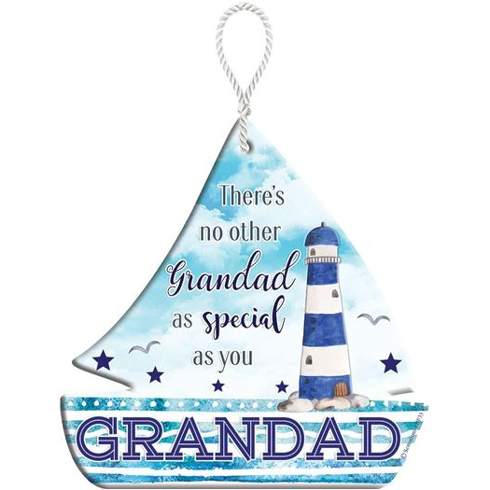 GRANDAD HeartFelts Boat Shaped Hanging Plaque