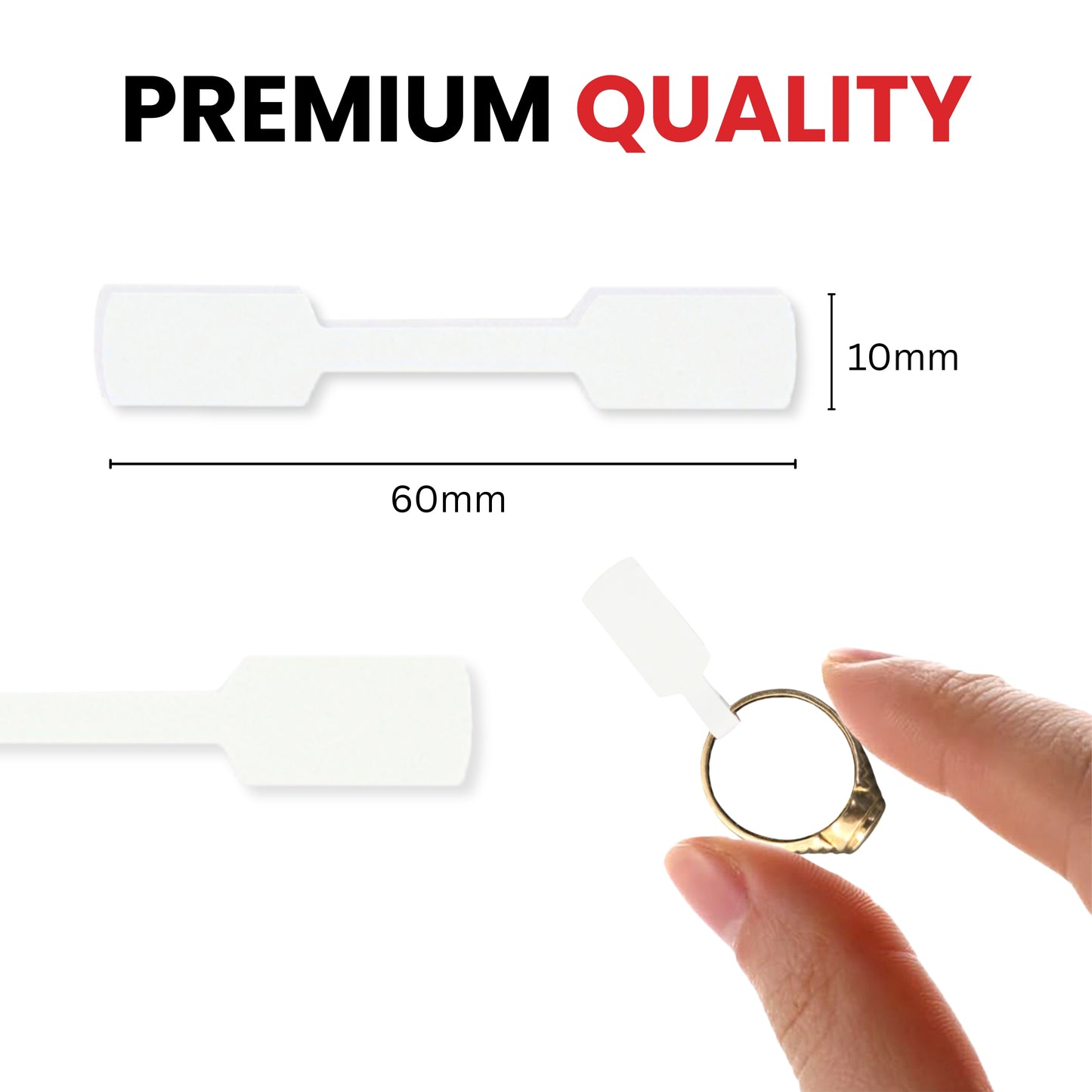 Pack of 1080 White Jewellery Labels 10x60mm