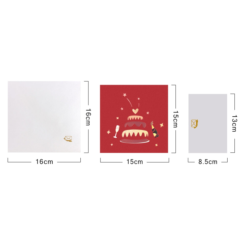Red Cake and Sprinkles Design 3D Pop Up Birthday Card