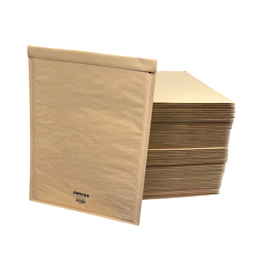 Pack of 100 Bubble Lined Size 7/K Padded Brown Postal Envelopes by Janrax