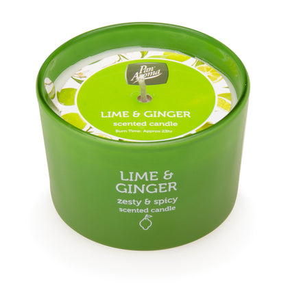 Lime & Ginger Coloured Jar Candle 85g