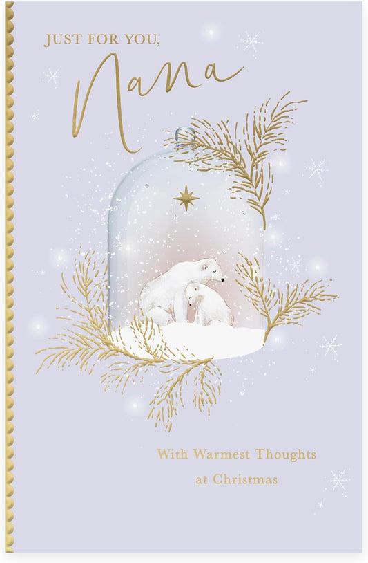 Polar bears in Cloche Design Nana Christmas Card