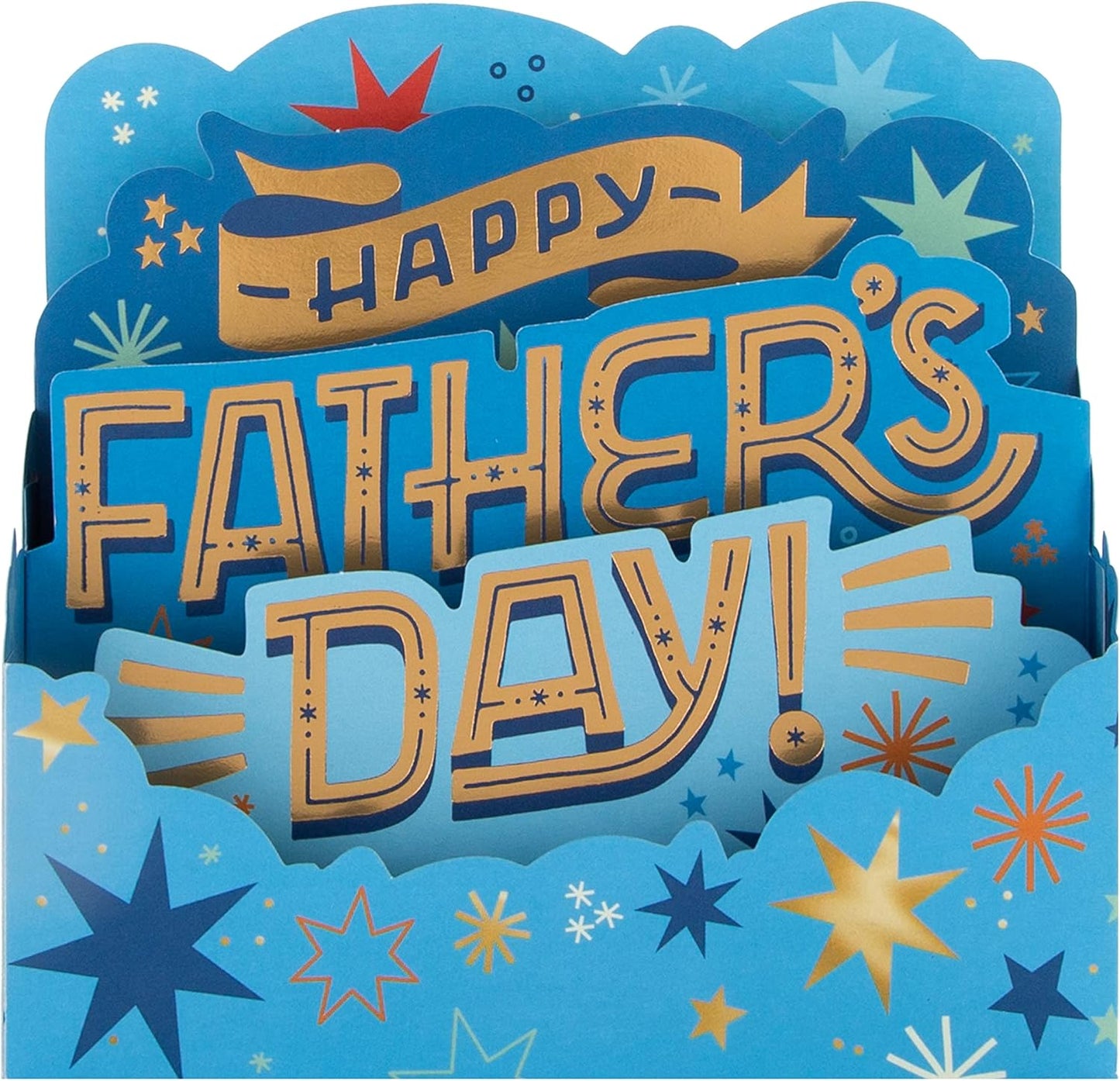 3D Pop Up Bright Stars Design Dad Father's Day Paper Wonder Card