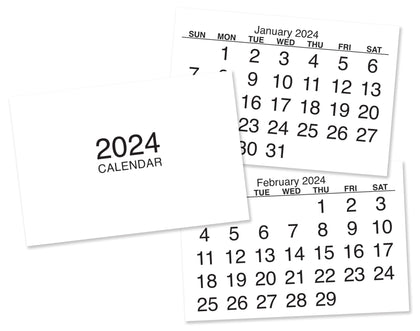 Single 2024 Month To View Counter Tray Tab Calendar