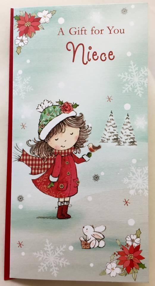 NIECE - CUTE TRADITIONAL CHRISTMAS MONEY WALLET GIFT PRESENT CARD 