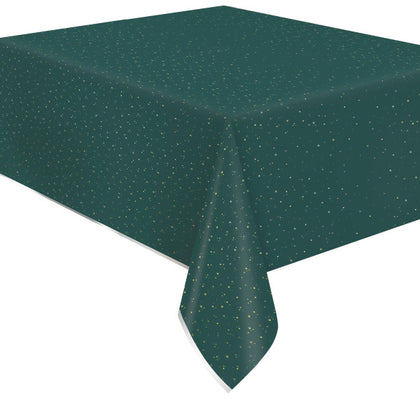 Modern Christmas Rectangular Foil Plastic Table Cover, 54
