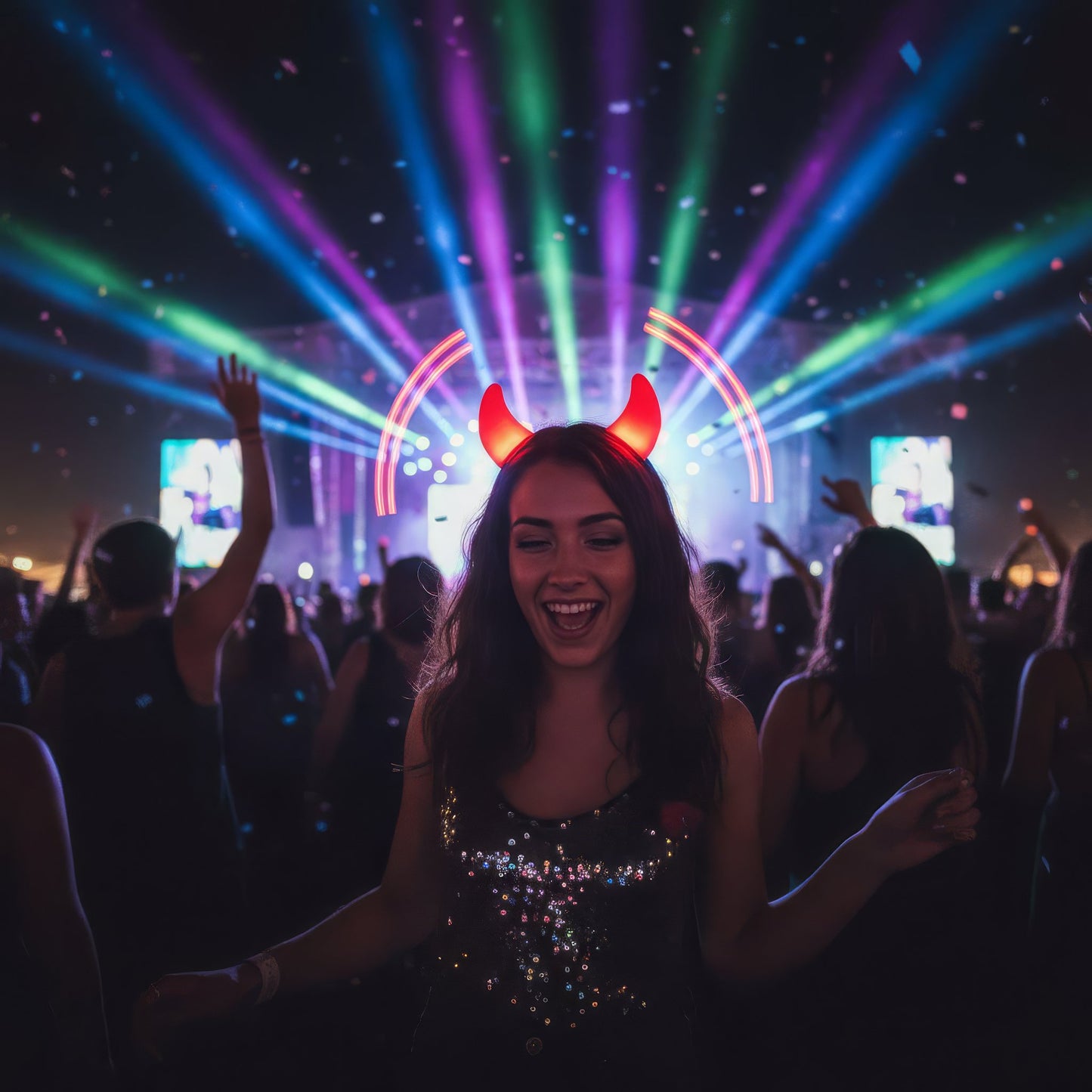 Glow in the Dark Devil Horns Halloween Fancy Dress