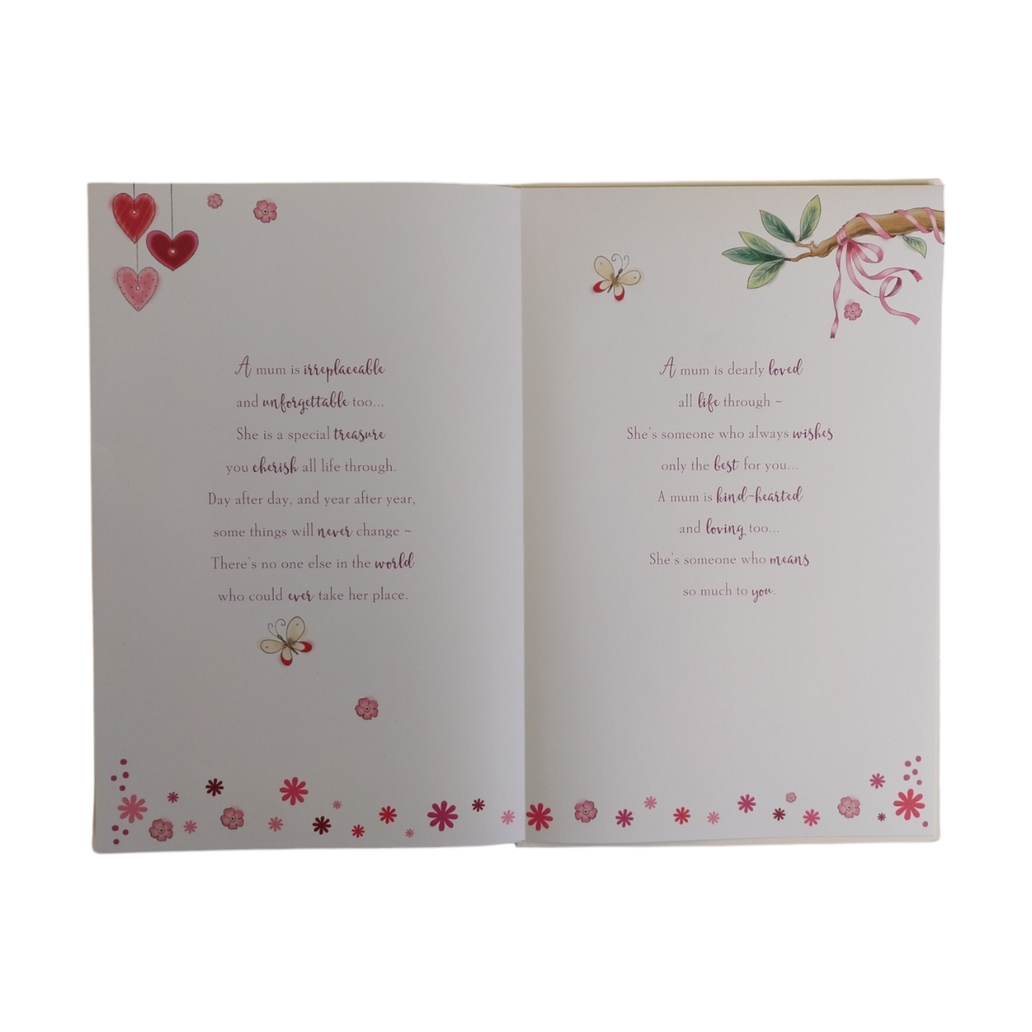 For A Special Mum Teddy Design 8 Page Insert Luxury Mother's Day Card