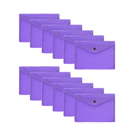 Pack of 12 Janrax A5 Purple Document Wallets
