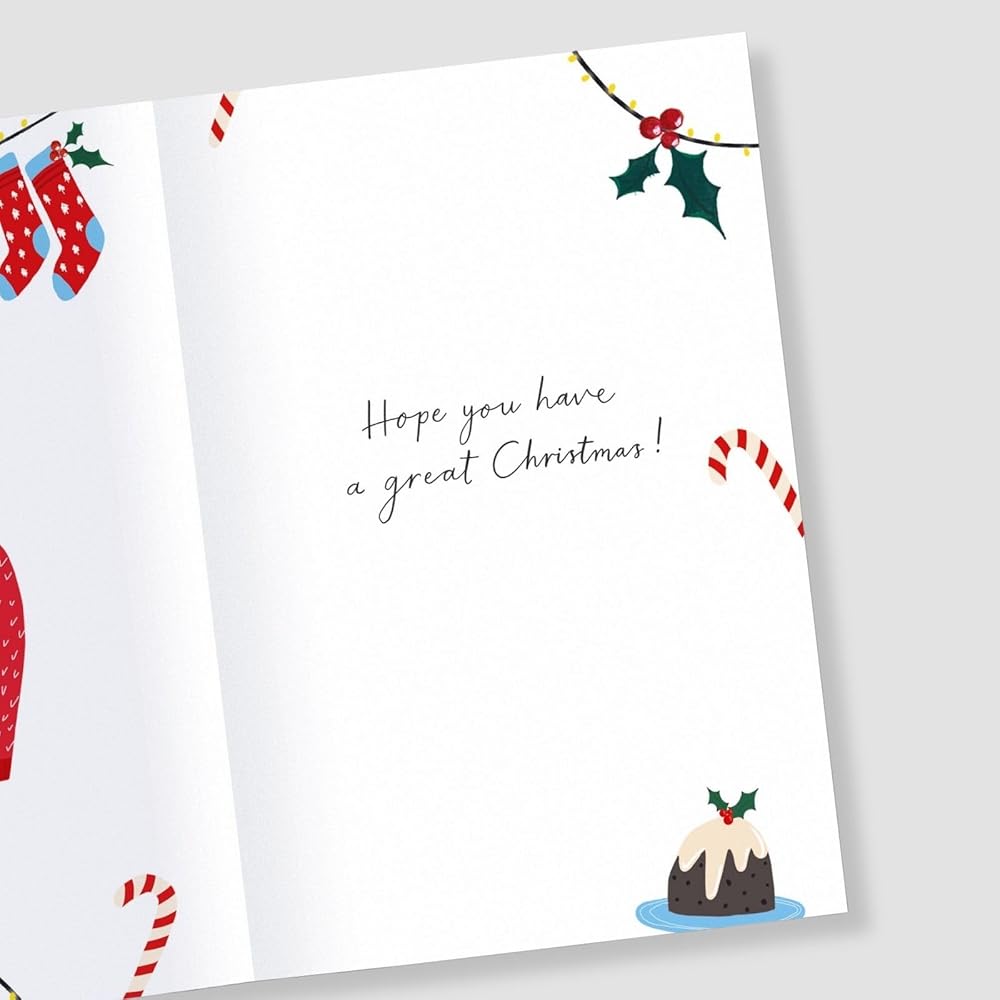 Vibrant Festive Design Godson Christmas Card