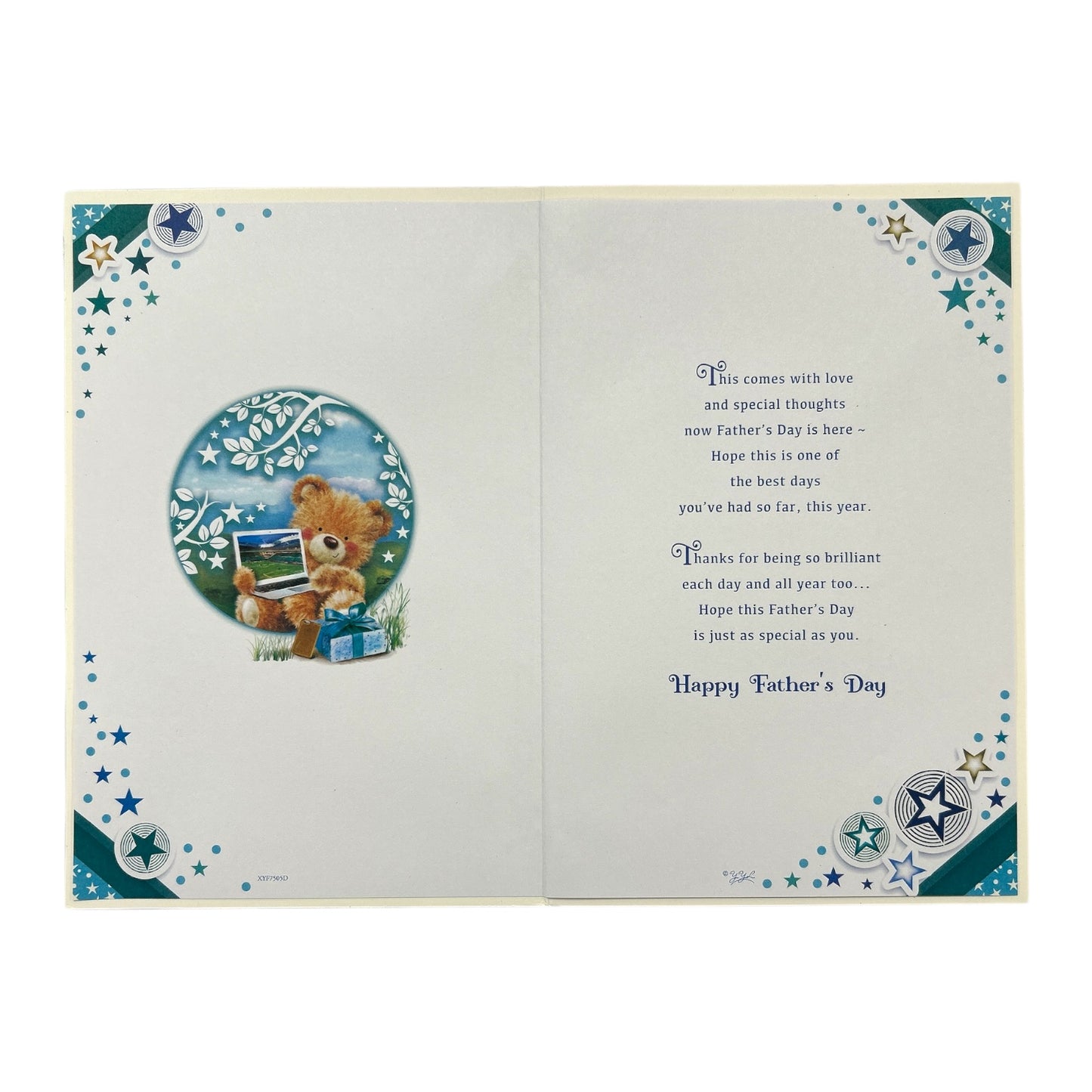 For A Special Dad Teddy With Laptop Design Father's Day Card