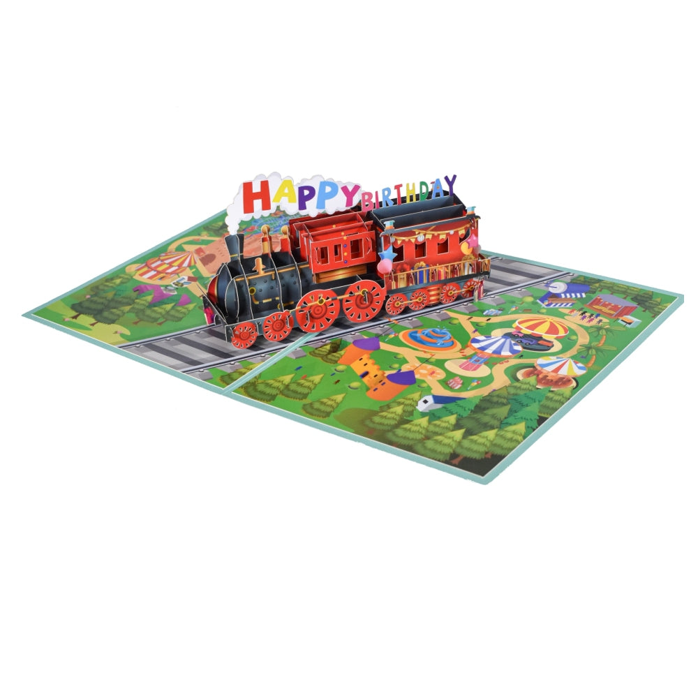 Steam Train Design 3D Pop Up Birthday Card