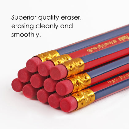 Pack of 12 7'' Sharpened Wooden HB Pencil with Eraser