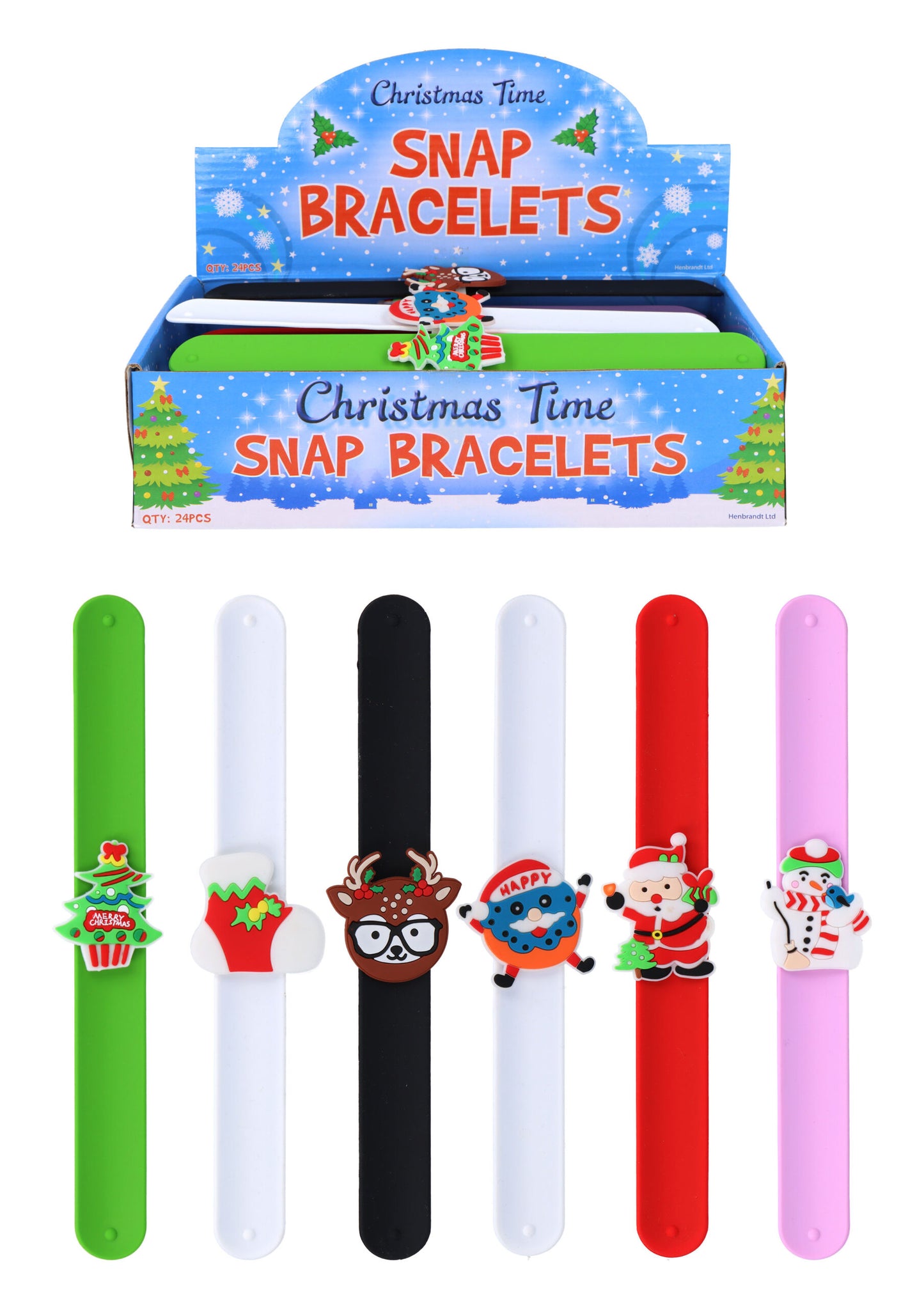 Christmas Snap Bracelets with Print