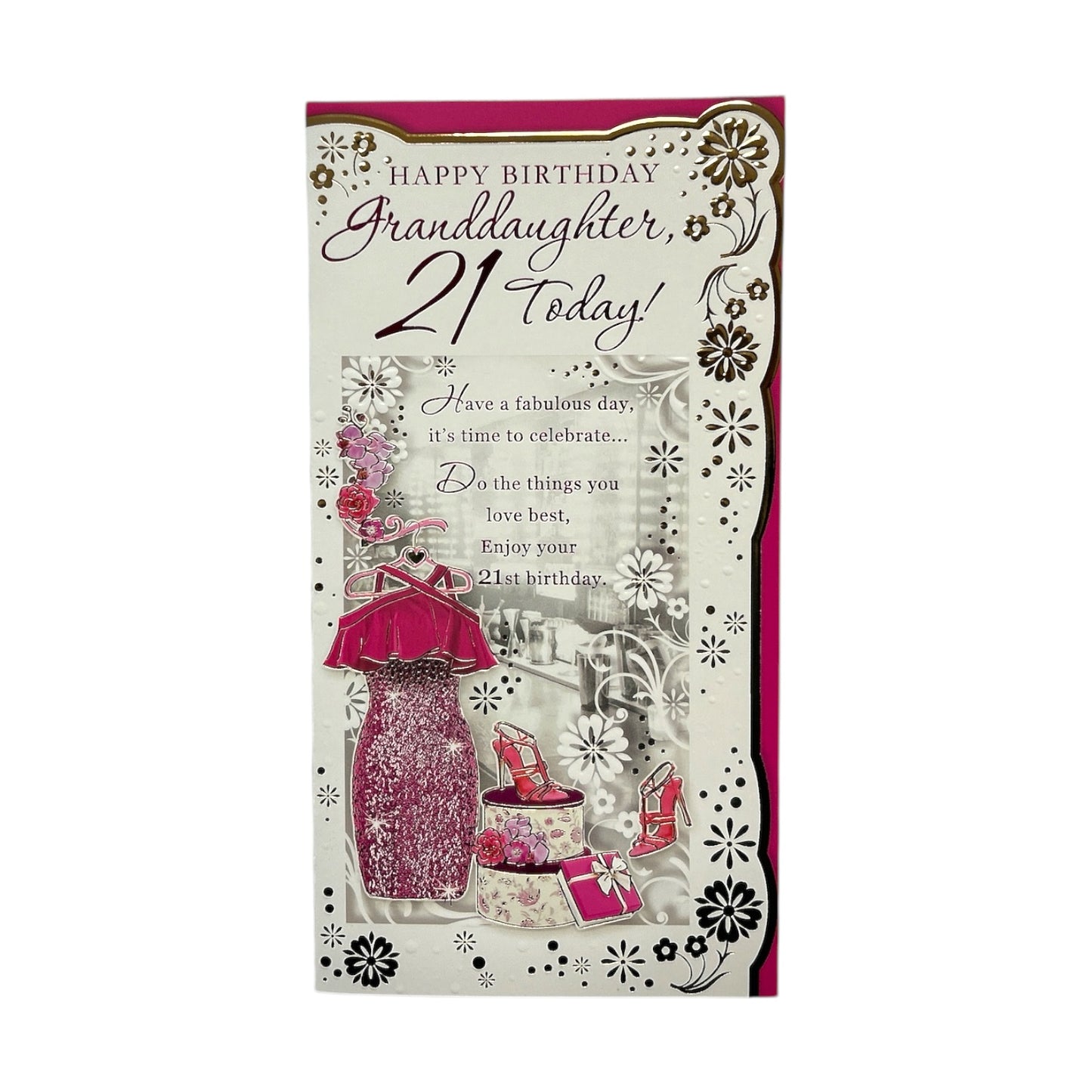 Granddaughter Age 21 Dress and Shoes Design Opacity Birthday Card