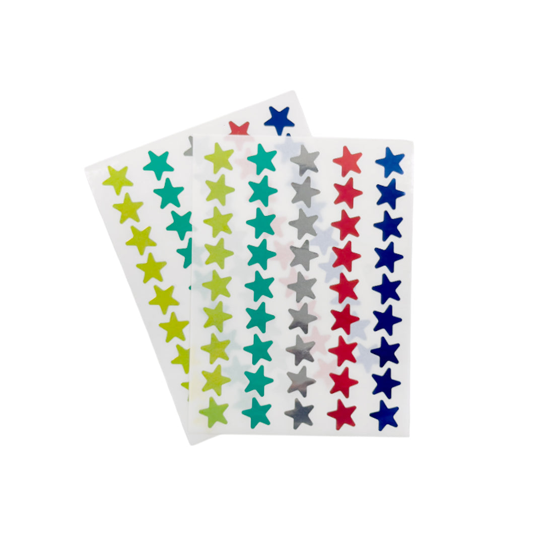 Pack of 1080 Assorted Primary Colours 15mm Self-Adhesive Shiny Stars