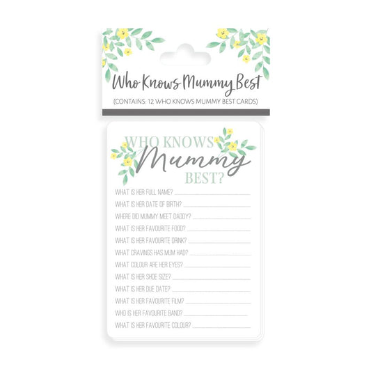 Pack of 12 Who Knows Mummy Best Cards