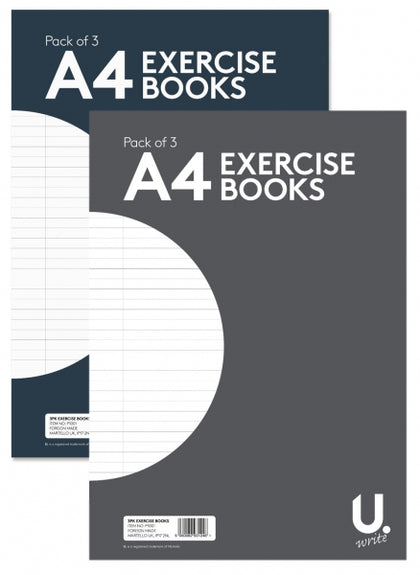 Pack of 3 32 Pages A4 Lined Exercise Books