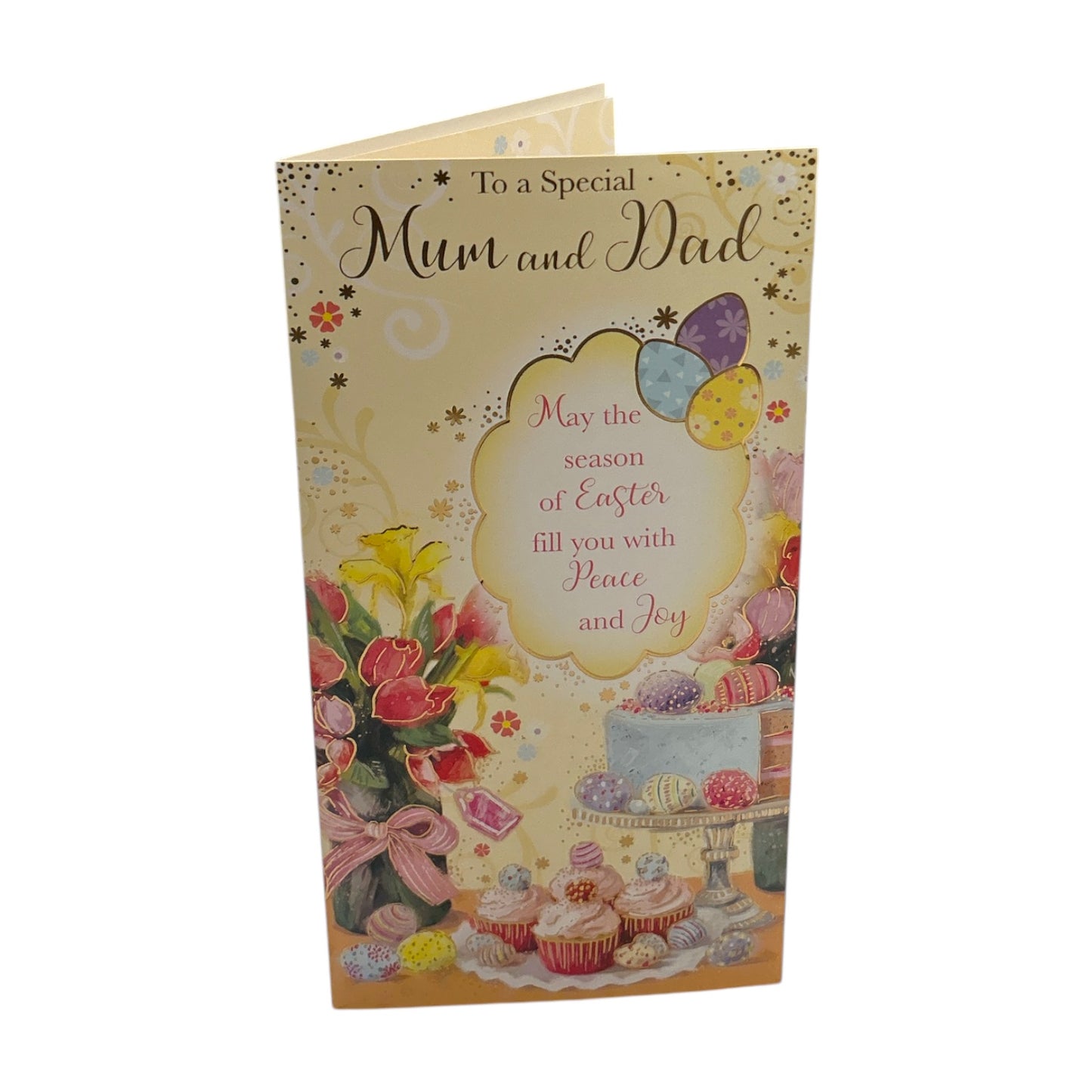 To Special Mum And Dad Cupcake and Eggs Design Easter Card