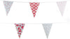 Red and Baby Blue Shabby Chic Vintage Print Bunting 10m with 20 Pennants