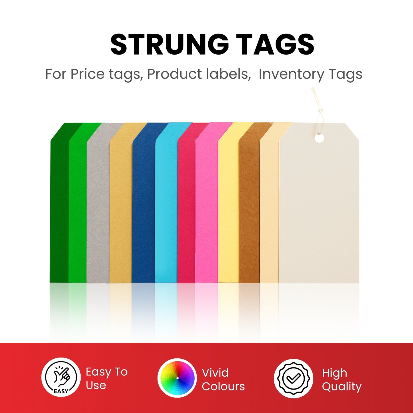 Pack of 20 White Strung Tags 60 x 120mm