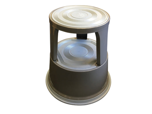 Janrax Dark Grey Metal Premium Rolling Kick Step Stool