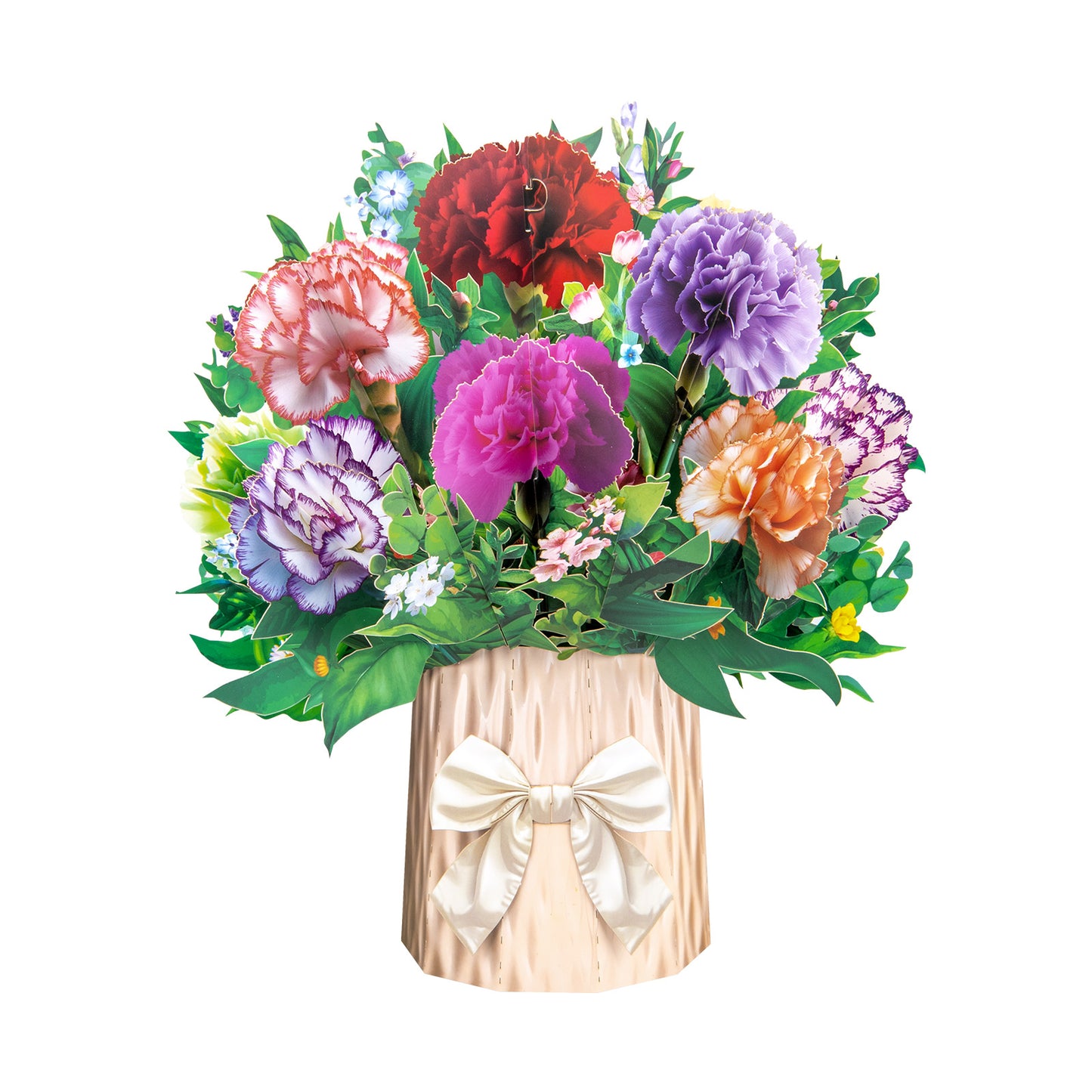 Elegant Carnation Bouquet Gift Design 3D Pop Up Card