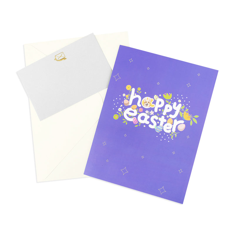 Bloom & Bark Corgi in Bunny Ears 3D Pop Up Easter Card