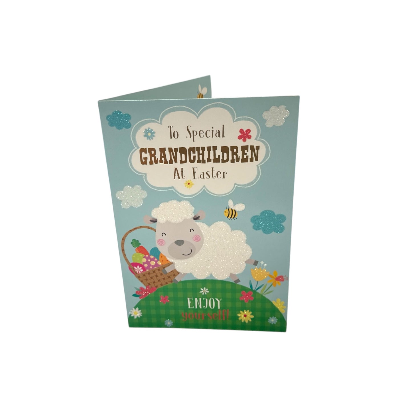 To Special Grandchildren Lamb with Eggs Easter Card