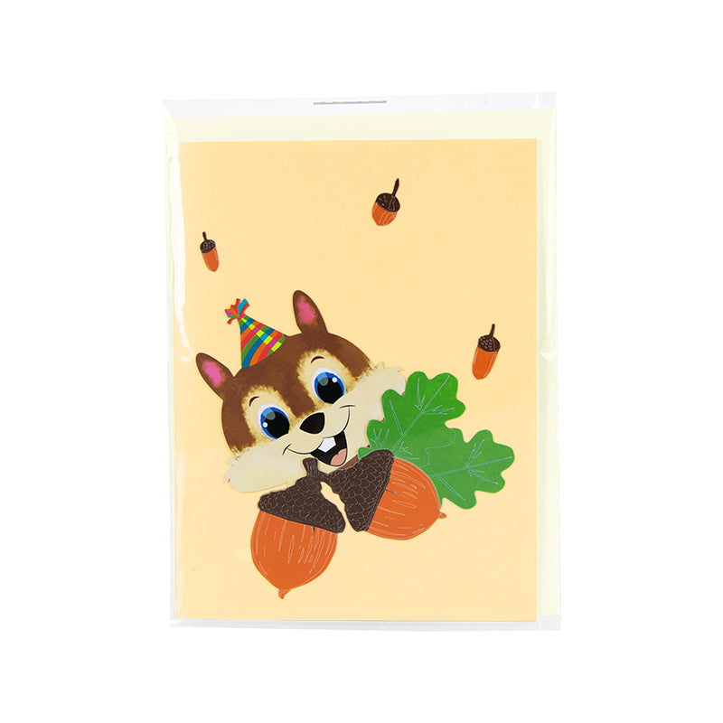 Charming Squirrel Nutty Celebration 3D Pop Up Greeting Card