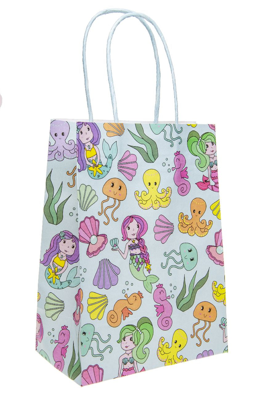 Pre Filled Mermaid Theme Kids Party Favour Bag – Gift Bag with Reusable Cup & Themed Toys