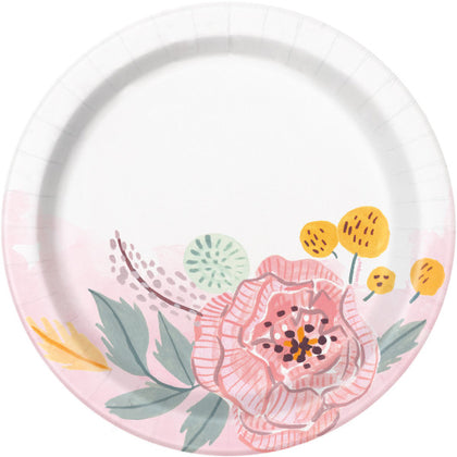 Pack of 8 Painted Floral Round 7