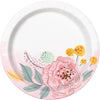 Pack of 8 Painted Floral Round 7" Dessert Plates
