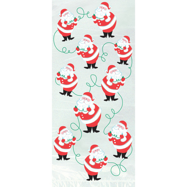 Pack of 20 Twinkle Santa Cellophane Bags– Choice Wholesale