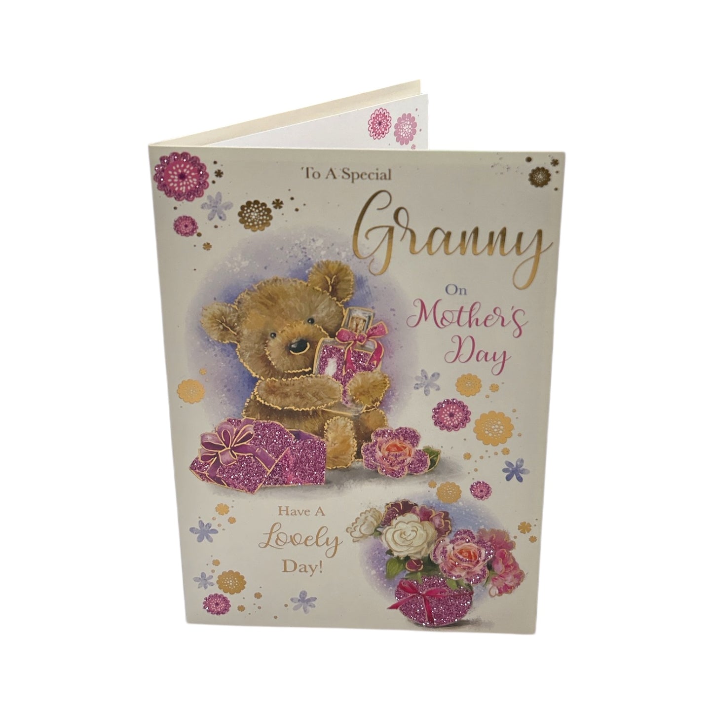 To A Special Granny Cute Teddy With Perfume Bottle Design Mother's Day Card